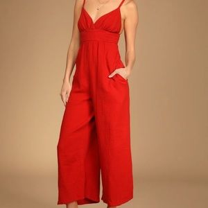 Red jumpsuit from Lulus